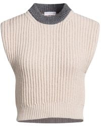 Brunello Cucinelli - Solidcolor Cashmere Shortsleeve Knit Top - Lyst