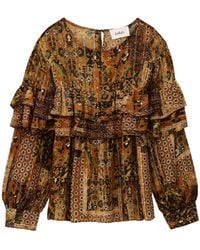Ba&sh - Pixie Ruffled Printed Top - Lyst