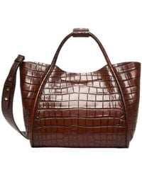 Max Mara - Embossed-Croc Tote Bag - Lyst