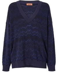 Missoni - Striped Crochet-Knit Sweater - Lyst