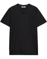 Prada - Cotton Embroidered T-Shirt - Lyst