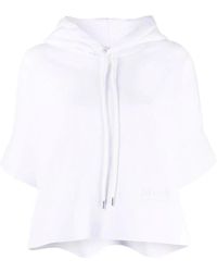 Stella McCartney - Cropped Short-Sleeve Hoodie - Lyst