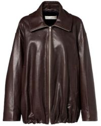 Nour Hammour - Elisse Leather Bomber Jacket - Lyst