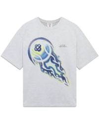 CASABLANCA - Flaming Tennis Ball Oversized Crewneck T-Shirt - Lyst