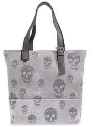 McQueen - T-Bar Skull Printed Tote Bag - Lyst