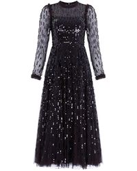 Needle & Thread - All-Over Sequin Embellished Dress - Lyst