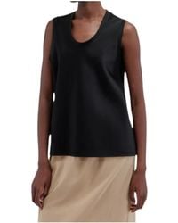Carven - Sleeveless Split-Neck Top - Lyst