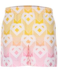 CASABLANCA - Monogram Effect Elastic Waist Shorts - Lyst