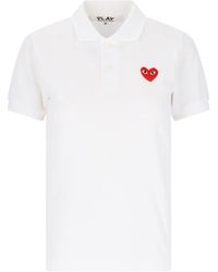 COMME DES GARÇONS PLAY - Comme Des Garçons Play Heart Logo Patch Short-Sleeved Polo Shirt - Lyst