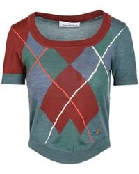 Vivienne Westwood - Argyle Short-Sleeve Sweater - Lyst