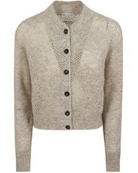 Brunello Cucinelli - Sequin-Embellished Open-Knit Cardigan - Lyst