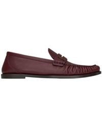 Saint Laurent - Laurent Logo Plaque Slip-On Loafers - Lyst