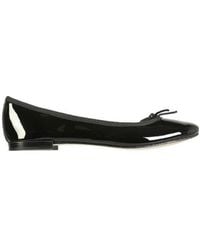 Repetto - High Shine Bow Detailed Ballerina Shoes - Lyst