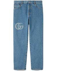 Gucci - Lasered Double G Denim Jeans - Lyst
