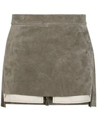 Rick Owens - Suede Mini Skirt - Lyst