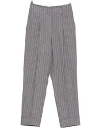 Peserico - Pinstripe-Pattern Pleated Trousers - Lyst