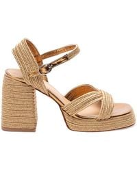 Castañer - Castañer Valle Interwoven Metallic Slingback Sandals - Lyst