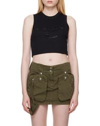 Blumarine - Rhinestone-Embellished Cropped Tank Top - Lyst
