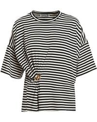 Essentiel Antwerp - Kriss Striped Brooch T-Shirt - Lyst