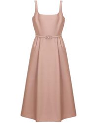 Dior - Mid-Length Flared Dress With Belt - Lyst