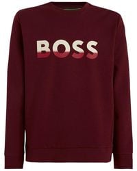 BOSS - Logo Round Neck Sweater - Lyst