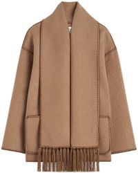 TOTEME - Totême Buttoned Whipstitch-Trim Scarf Jacket - Lyst