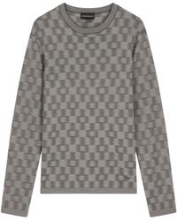 Emporio Armani - Pattern-Knit Crewneck Jumper - Lyst
