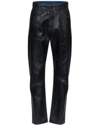MM6 by Maison Margiela - Waxed-Effect Straight-Leg Jeans - Lyst