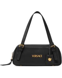 Versace - Logo-Lettering Zipped Shoulder Bag - Lyst