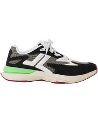 Lanvin - Mesh-Panel Leather Sneakers - Lyst