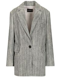 Emporio Armani - Chevron Single-Breasted Blazer - Lyst