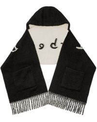 Burberry - Logo Alpaca Wool Blend Hooded Scarf - Lyst