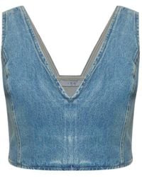 IRO - V-Neck Denim Top - Lyst