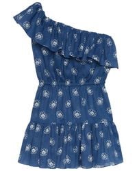 Gucci - Daisy-Print One-Shoulder Dress - Lyst