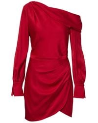 Jonathan Simkhai - Cameron Draped Satin Minidress - Lyst