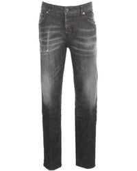 DSquared² - Distressed Logo Patch Jeans - Lyst