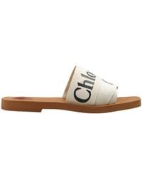 Chloé - Chlo Logo Printed Slip-On Sandals - Lyst