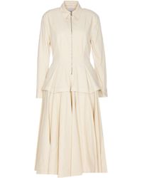 Bottega Veneta - Pleated Poplin Shirt Dress - Lyst