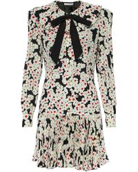 Alessandra Rich - Floral Bow-Detail Silk Minidress - Lyst