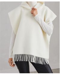 Brunello Cucinelli - Hooded Fringed Poncho - Lyst