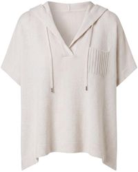 Peserico - Short-Sleeved Knitted Hoodie - Lyst