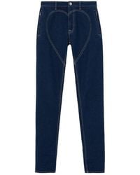 Burberry - High-Rise Heart-Motif Skinny Jeans - Lyst