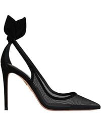 Aquazzura - Bow Tie Mesh Heeled Pumps - Lyst