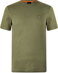 BOSS - Round-Neck Short-Sleeved T-Shirt - Lyst
