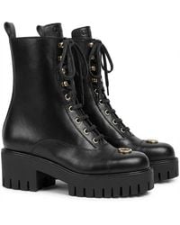 Gucci - Gg Lace-Up Ankle Boots - Lyst