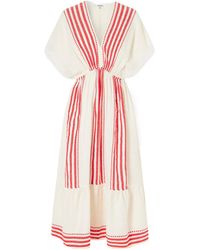 lemlem - Cotton-Gauze Midi Dress - Lyst