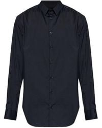 Giorgio Armani - Curved Hem Buttoned Shirt - Lyst