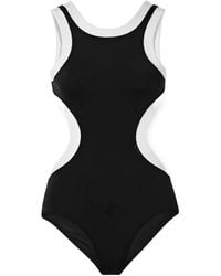 STAUD - Dolce Open-Back Two-Tone Swimsuit - Lyst