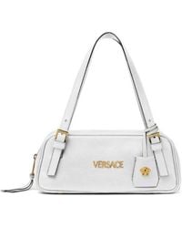 Versace - Logo-Lettering Zipped Shoulder Bag - Lyst