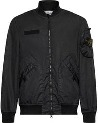 Stone Island - Logo Patch Zip-Up Bomber Jacket - Lyst